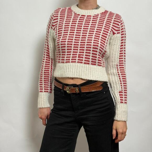 Cooperative red geometric crop sweater - Picture 2 of 7